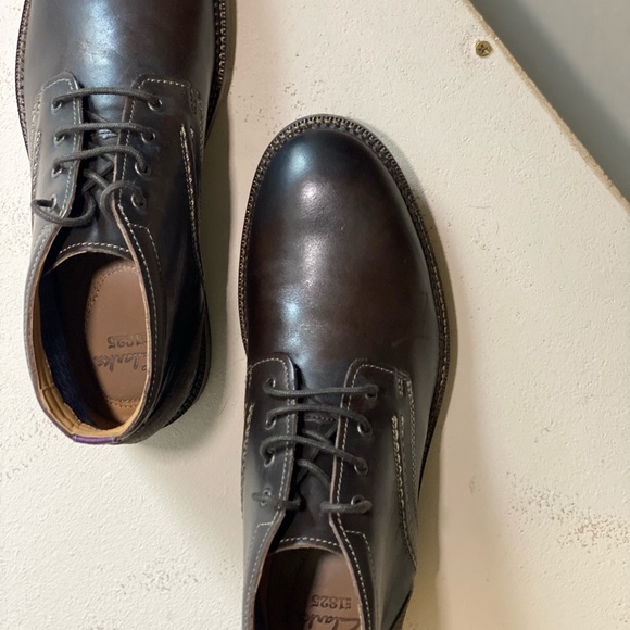 🆕 Clarks Mens Bushwick Mid Dark Brown Leather Cuir Marron Fonce Size 9.5 - Picture 11 of 11